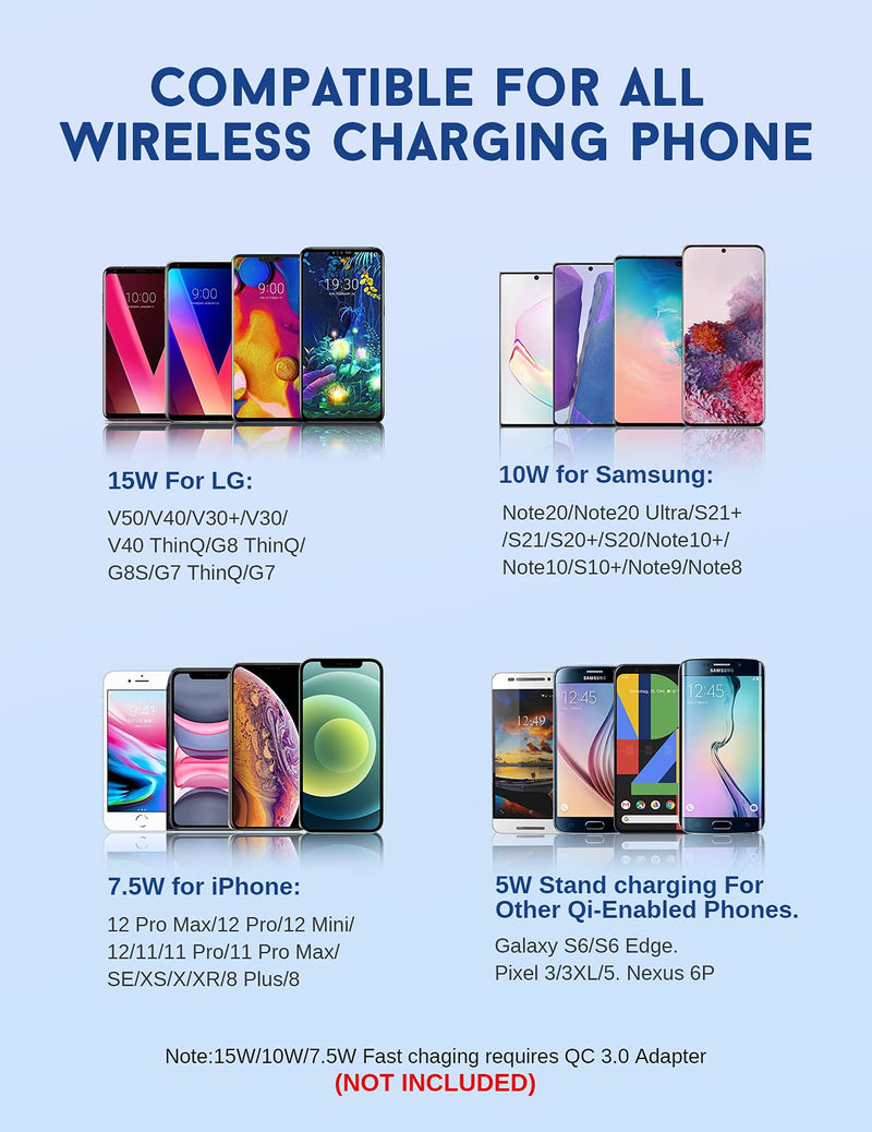 [Australia - AusPower] - Wireless Car Charger, MOKPR 15W Fast Charging Car Mount Auto-Clamping Car Charger, Dashboard Windshield Phone Holder Compatible with iPhone 13/13 Pro/12 pro/12/11/X/8, Samsung S10/S9/S8/Note10/Note9 Black 
