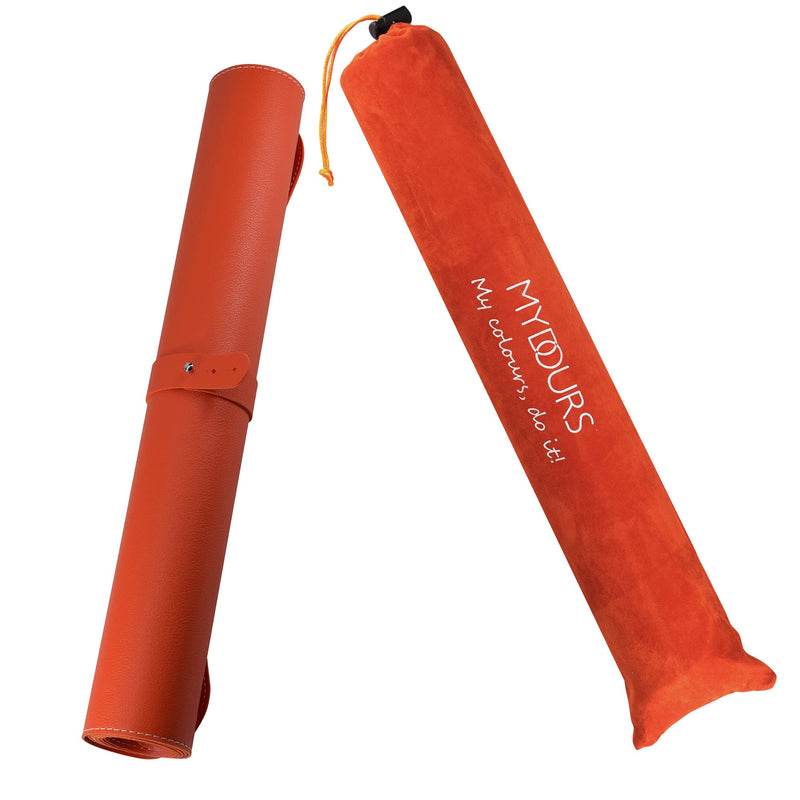 [Australia - AusPower] - Mydours 45.2" x 15.7" Large Leather Desk Mats for Keyboard and Mouse Pad, Waterproof Computer Desk Mouse Pad for Gaming, Writing, or Home Office Work (Orange) Orange 115x40cm 