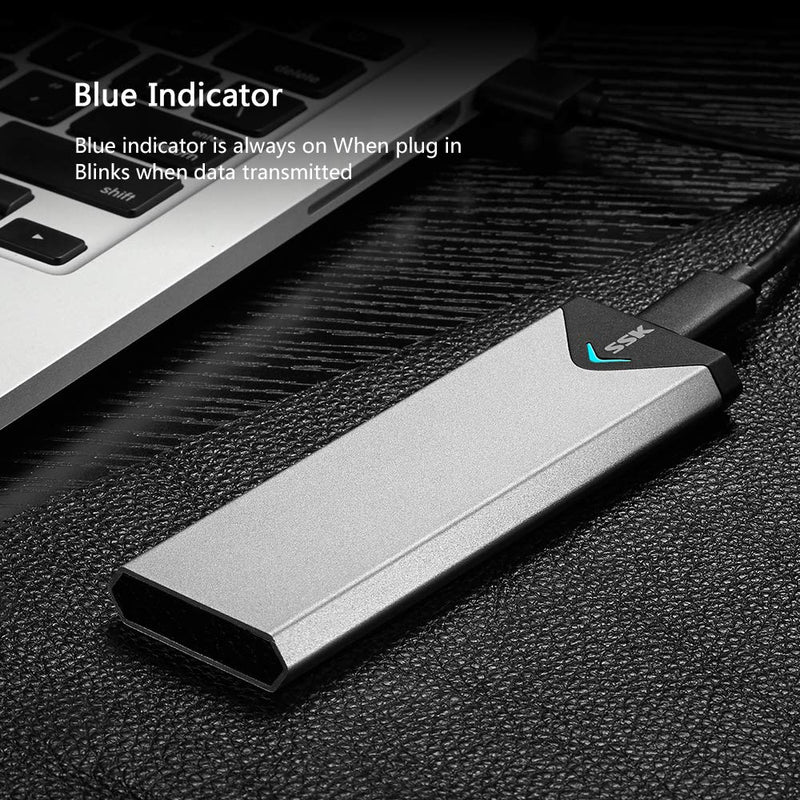 [Australia - AusPower] - SSK Aluminum USB 3.2 Gen 1 to M.2 SATA NGFF SSD Enclosure Adapter, External SATA Based M.2 Solid State Drive Enclosure Reader (for M.2 SATA SSD only) 