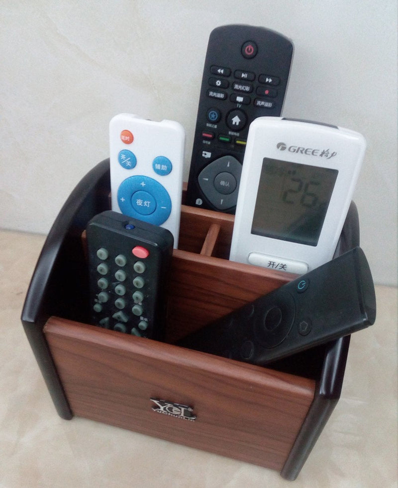 [Australia - AusPower] - Rotating remote control holder, pen holder for desk,Wooden remote storage Organizer,TV remote control caddy@YCL872R Pen container 