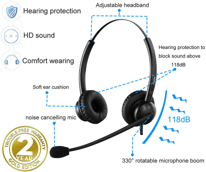 [Australia - AusPower] - Jiade RJ9 Headset with Noise canselling Microphone Compatible with Cisco Phone, Telephone Headphones Compatible with Cisco 7841 7931G 7940 7941G 7942G 7945G 7960 7961G 7962G 7965G 7970 8841 JD510DQD004 Binaural 