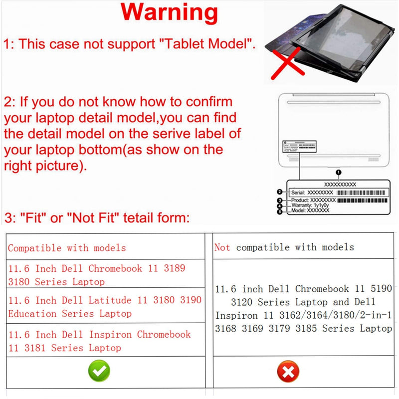 [Australia - AusPower] - Alapmk Protective Case Cover for 11.6" Dell Chromebook 11 3189 3180/Inspiron Chromebook 11 3181/Latitude 11 3180 3190 Education Series Laptop(Note:Not fit Dell Chromebook 11 5190 3120),Starry Night Starry Night 