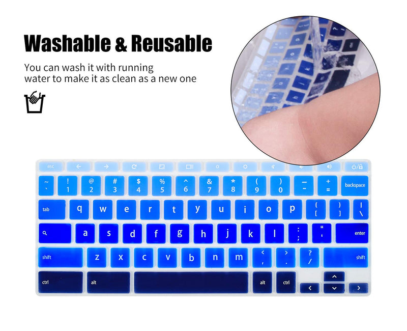 [Australia - AusPower] - Keyboard Cover for HP Chromebook 11A G8 11.6",2020 HP Chromebook 11 11a-na0010nr/21nr/30nr/40nr/50nr/60nr,HP Chromebook X360 12b-ca0010nr,HP Chromebook x360 11 G3 EE Laptop Protective Accessories Ombre Blue6S 
