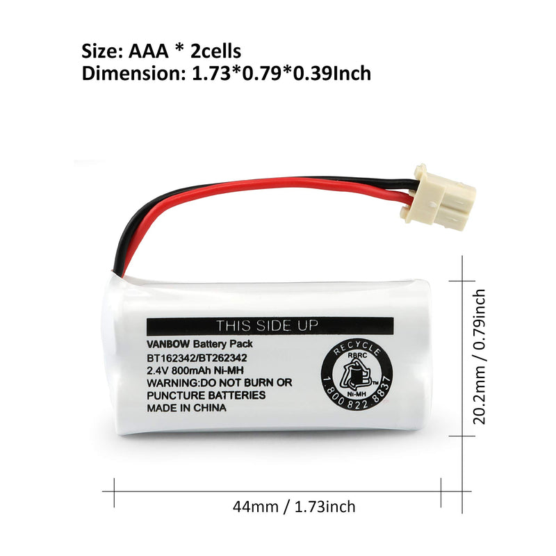 [Australia - AusPower] - VANBOW BT183342 BT283342 BT166342 BT266342 BT162342 BT262342 Cordless Phone Battery Compatible with CS6114 CS6419 CS6719 EL52300 CL80112 CS6719-2 Cordless Handsets (Pack 3) Pack 3 