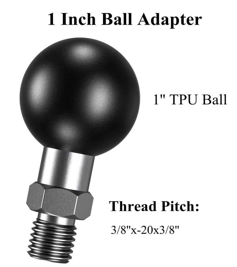 [Australia - AusPower] - BRCOVAN 1'' Ball Adapter with 3/8''x-20 Threaded Post Compatible with RAM Mounts B Size Double Socket Arm 