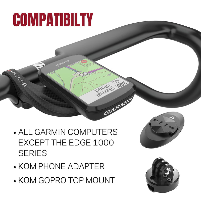 [Australia - AusPower] - KOM Cycling Garmin Bike Mount with Carbon Finish from Garmin Edge Mount Designed for Garmin Edge 530 Plus and Other Black 