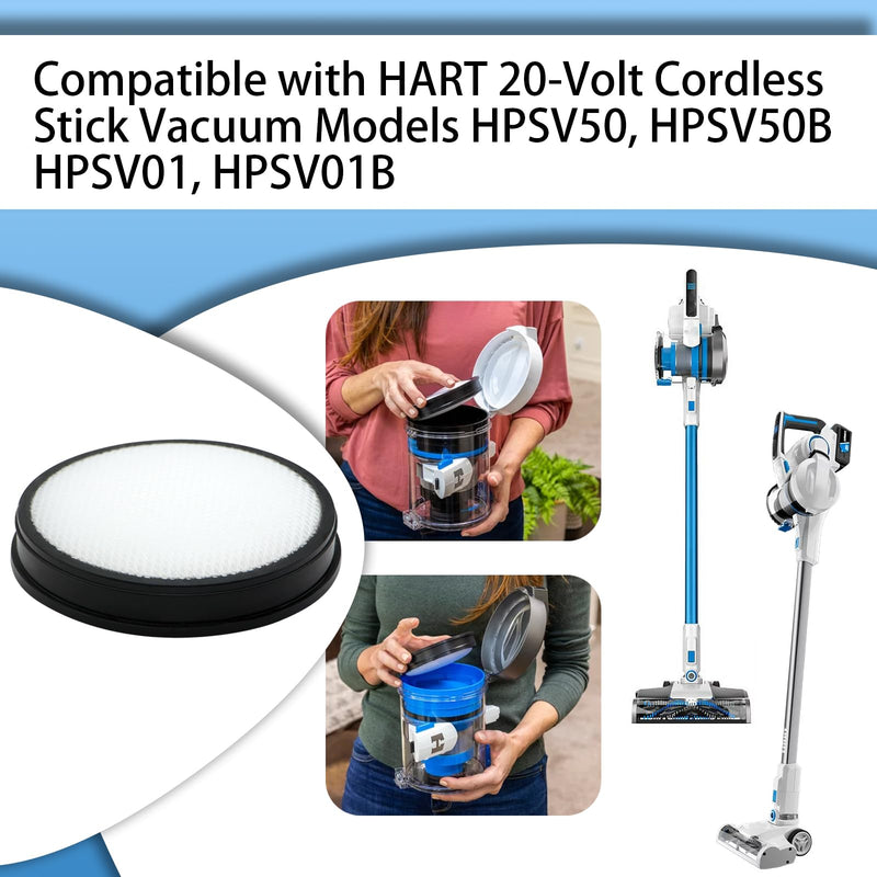 [Australia - AusPower] - 2 Pack HEPA Filter Compatible with HART 20-Volt Cordless Stick Vacuum Model HPSV01, HPSV01B, HPSV50, HPSV50B 
