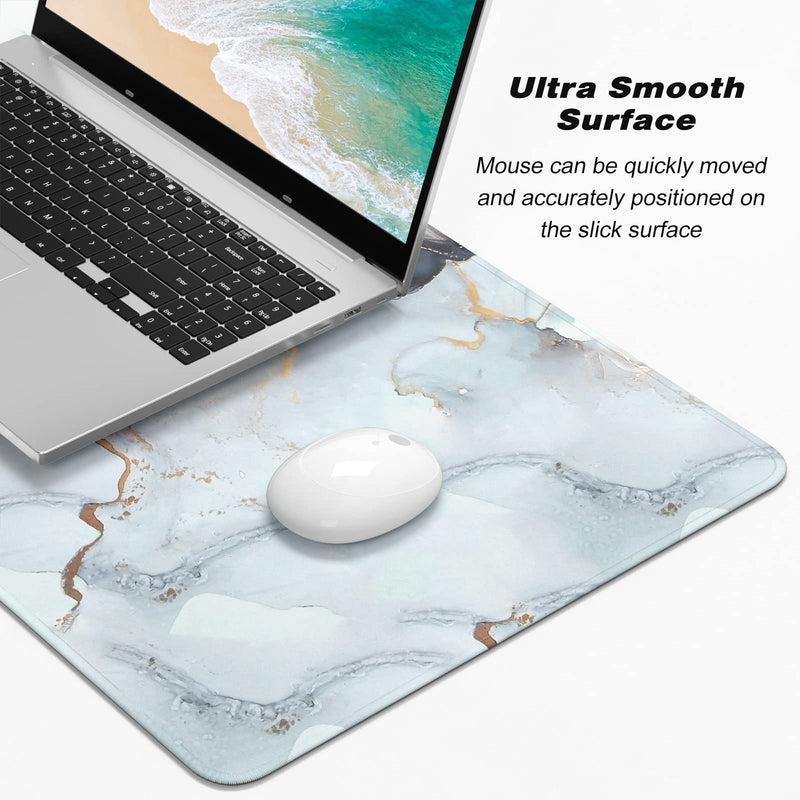 [Australia - AusPower] - Atufsuat Extended Large Mouse Pad, XXL Gaming Desk Pad 31.5 x 15.7 Inch, Big Computer Keyboard Mousepad, Waterproof Mouse Mat with Stitched Edges and Non-Slip Base for Office Gaming, Gray Ink Marble 
