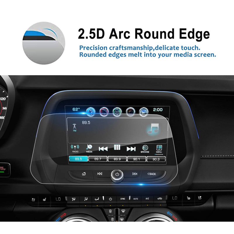 [Australia - AusPower] - LFOTPP Car Navigation Screen Protector for 2016-2022 Chevrolte Camaro 8 Inch, Tempered Glass 9H Hardness Car Infotainment Stereo Display Center Touchscreen Protective Film 