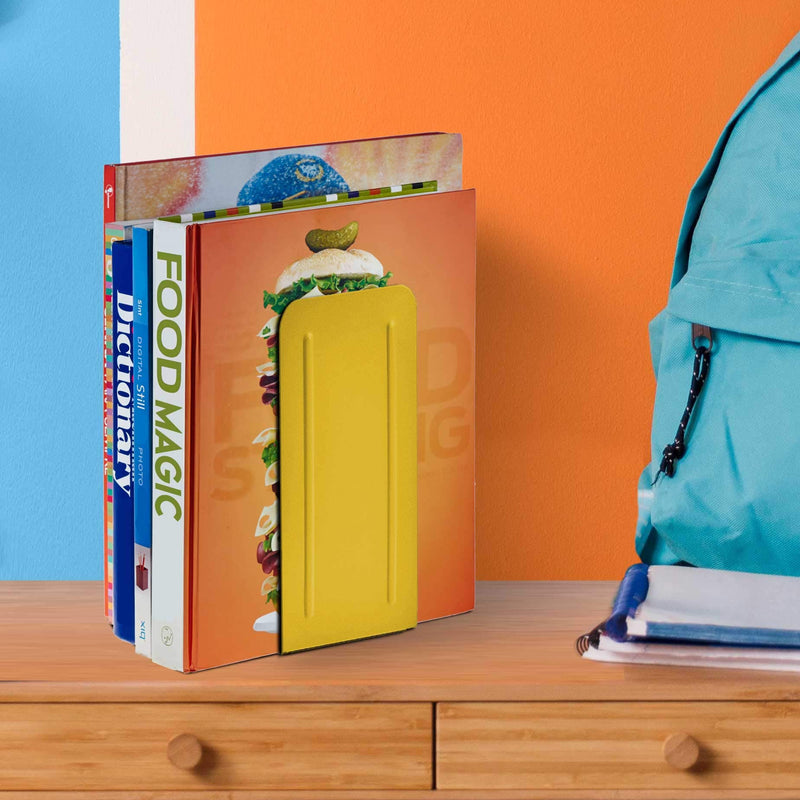 [Australia - AusPower] - Acrimet Jumbo Premium Metal Bookends 9" (Heavy Duty) (Yellow Color) (1 Pair) 