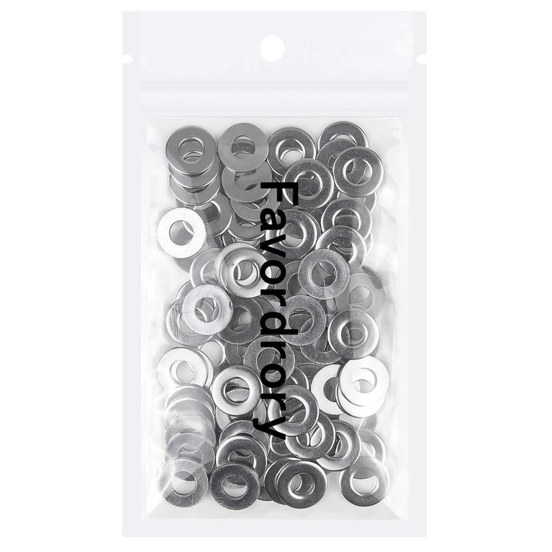 [Australia - AusPower] - Favordrory 1/4 Inch Stainless Flat Washer, 5/8 Inch Outside Diameter, 304 Stainless Steel, 100 Pieces 1/4" 