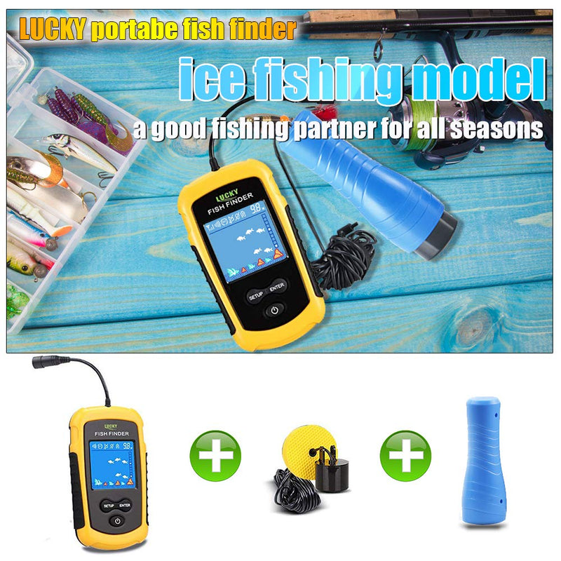 [Australia - AusPower] - LUCKY Small Portable Fish Finder Kayak Sonar Handheld Fish Finders Ice Fishing Castable Depth Finder Boat Fisherman Gifts 