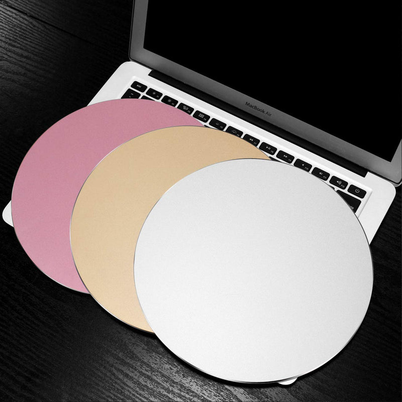 [Australia - AusPower] - ProElife Premium Aluminum Metal Mouse Pad Mice Mat 8.66 inch (Round, Champagne Gold) Round-Champagne Gold 