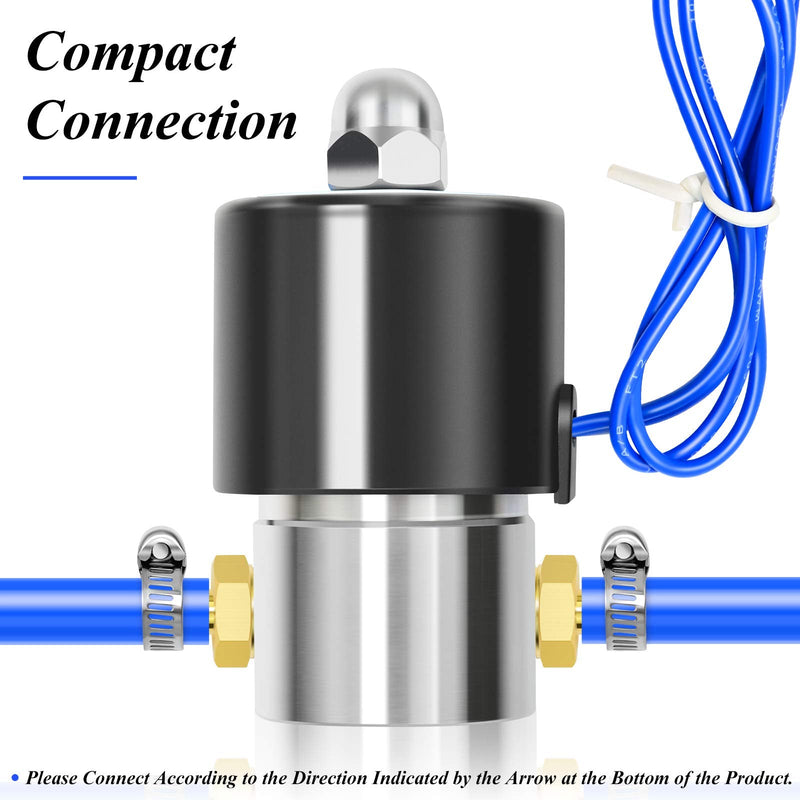 [Australia - AusPower] - TAILONZ PNEUMATIC 1/4 Inch NPT 304 Stainless Steel 12V/24V/110V/220V Electric Solenoid Valve 2S025-08 Normally Closed Water, Air, Diesel(24V) DC24V 1/4" 