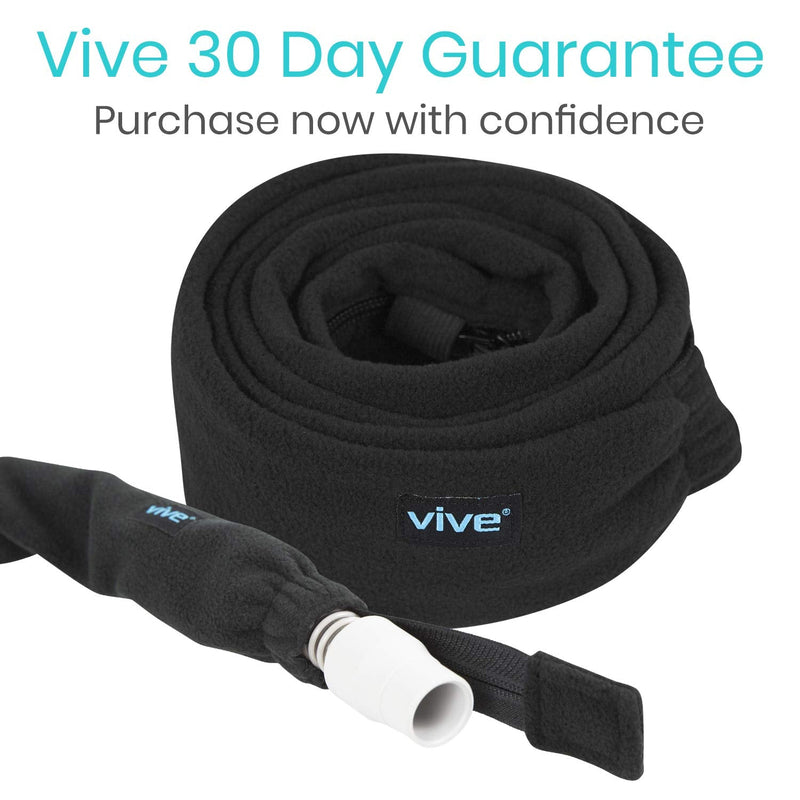 [Australia - AusPower] - Vive CPAP Hose Cover (6 Feet) - Tubing Accessories - Fits BiPAP Machines, Slimline Tubes - Soft Fleece Insulator - Prevents Condensation and Noise - Pet Protection Zipper Wrap - Sleep Mask Accessory 6 Foot (Pack of 1) Black 