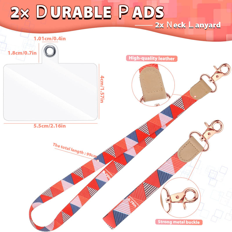 [Australia - AusPower] - Phone Lanyard Phone Strap Universal Crossbody Phone Lanyard Phone Holder Neck Strap and Wrist Tether with Clear Patches Compatible with Most Smartphones 