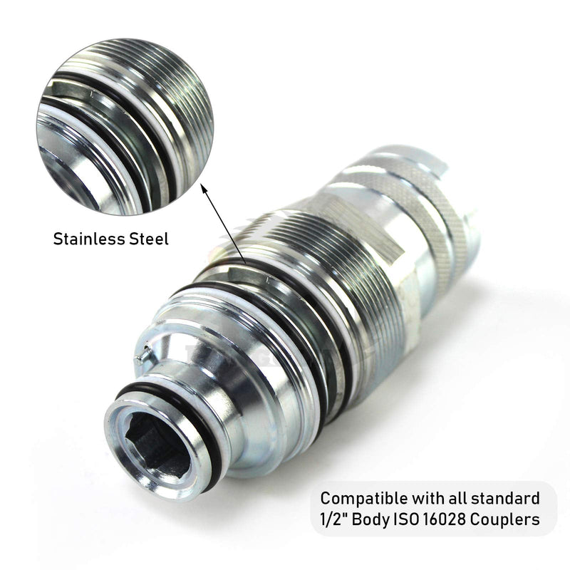 [Australia - AusPower] - PANGOLIN 6680018 Female Hydraulic Quick Connect Coupler 46mm Thread Diameter for Bobcat S130 S150 S160 S175 S185 S205 S220 S250 S300 S330 S450 S510 S530 T140 T180 T190 T200 Parts, 3 Month Warranty 