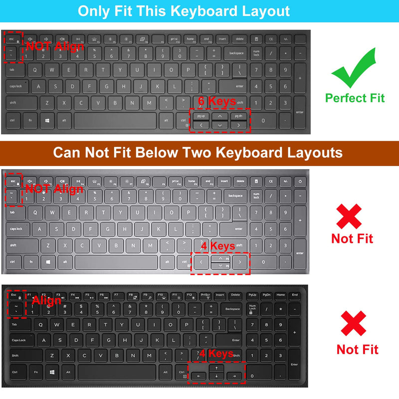 [Australia - AusPower] - Keyboard Cover for 2021 New Dell Inspiron 15 3000 3501 3505 3502 5000 5501 5502 5505 5508 5584 5590 5593 5598, Dell Inspiron 17 7590 7591 7501 7506 7706 7790, 2021 2020 Dell Vostro 3000 5000,Rose Gold Rose Gold 