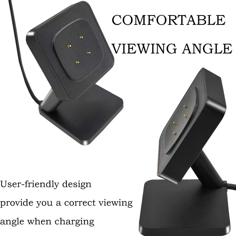 [Australia - AusPower] - Charger Dock Compatible with Fitbit Sense/Versa 3,Magnetic Charger Stand with 3.1Ft USB Cord,Charging Nightstands Fit for Sense/Versa 3 Smartwatch black 