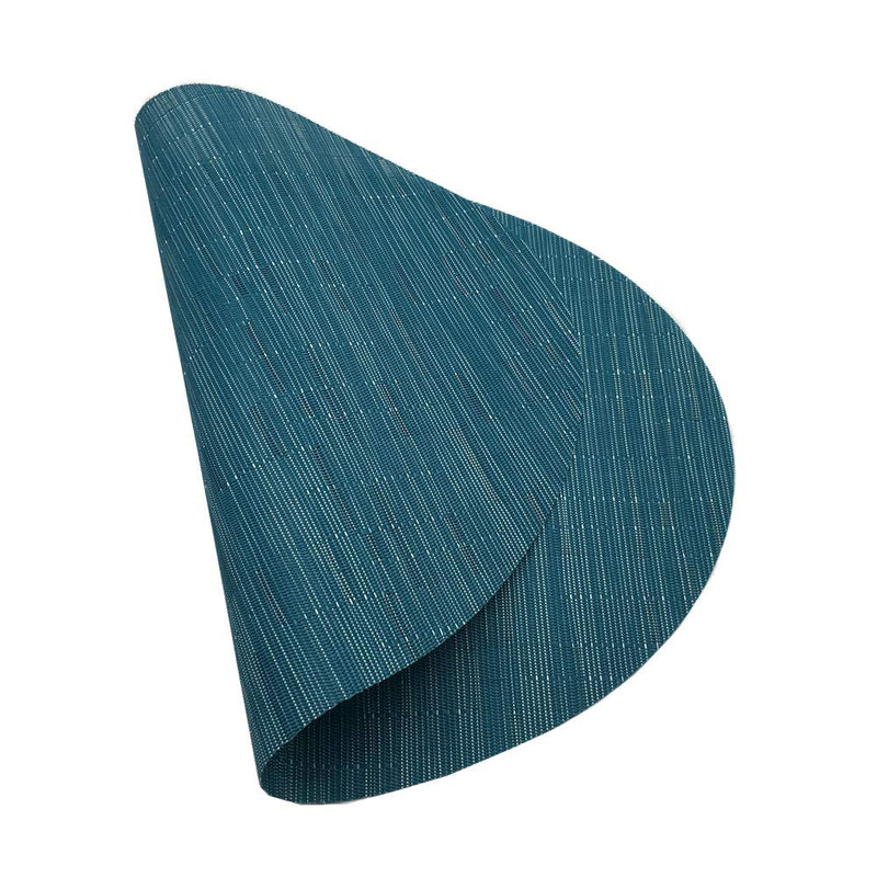 [Australia - AusPower] - Red-A Placemats, Imitation Bamboo Oval Woven Vinyl Heat Resistant Placemats Washable Table Mats for Kitchen Table Set of 6,Blue Blue 
