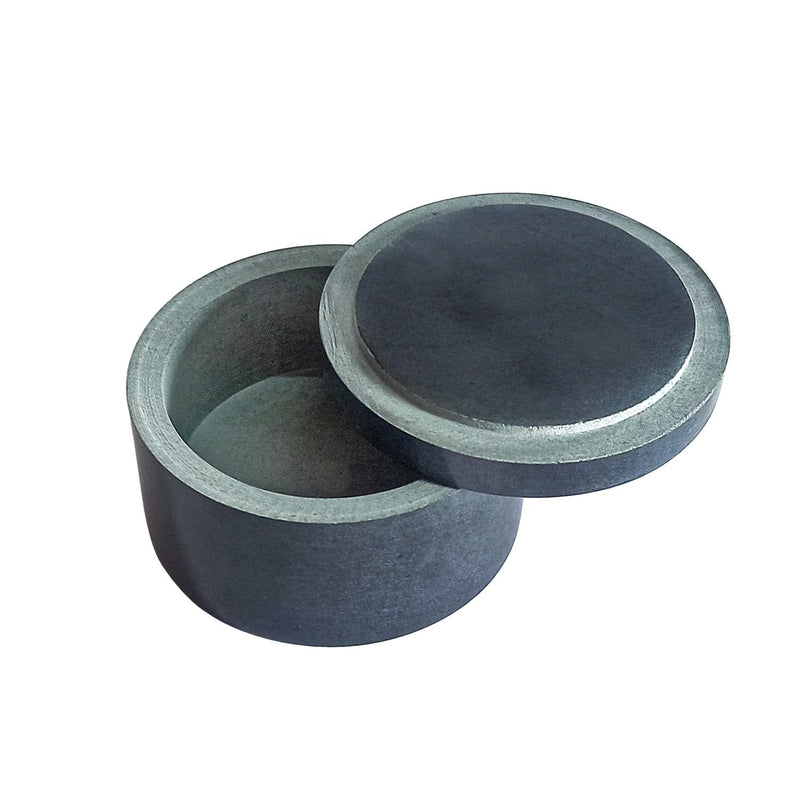 [Australia - AusPower] - Kaizen Casa Unique Salt and Pepper Box Elegant Natural Stone Salt Box with Lid for Salt, Spice and Herbs Storage ( 3.5" x 2") 
