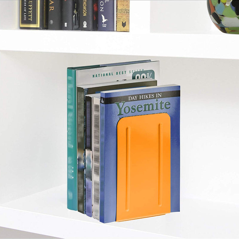 [Australia - AusPower] - Acrimet Premium Metal Bookends (Heavy Duty) (Orange Color) (1 Pair) 4" X 6.87" X 4.62" Orange 