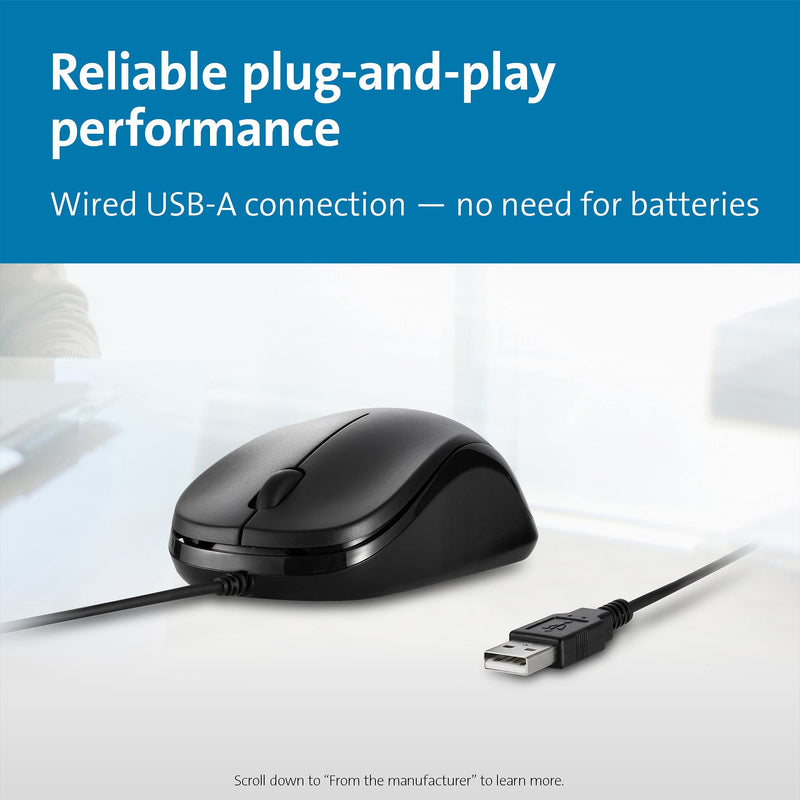 [Australia - AusPower] - Kensington Simple Solutions Wired Mouse TAA-Compliant (K55114WW) 