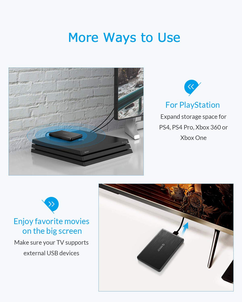 [Australia - AusPower] - ORICO USB3.0 to SATA III 2.5" External Hard Drive Enclosure for 7mm and 9.5mm 2.5 Inch SATA HDD/SSD Tool Free [UASP Supported] Black(2189U3) USB 3.0 