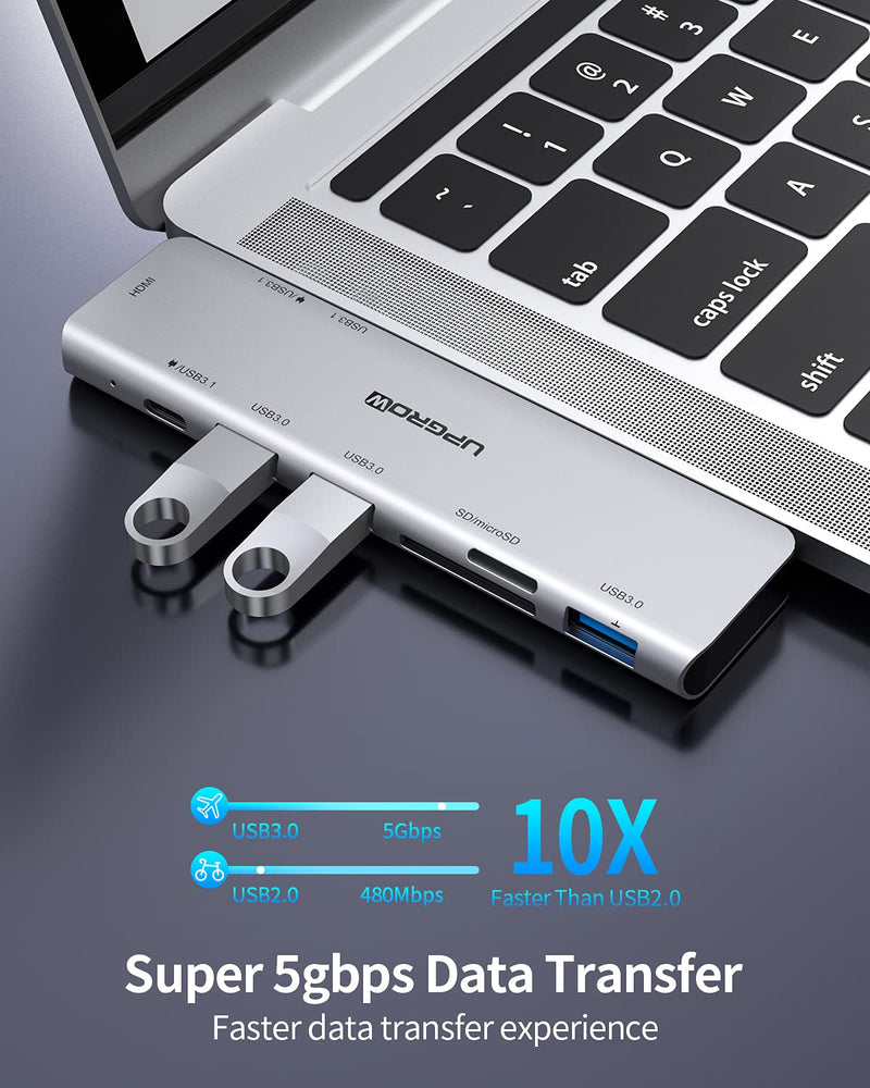 [Australia - AusPower] - USB C Hub for MacBook, PowerExpand Direct 7-in-2 USB C Adapter Compatible with Thunderbolt 3 USB C Port, 100W Power Delivery, 4K HDMI, USB C and 2 USB A Data Ports, SD and microSD Card Reader 7 in 2 USB-C HUB 
