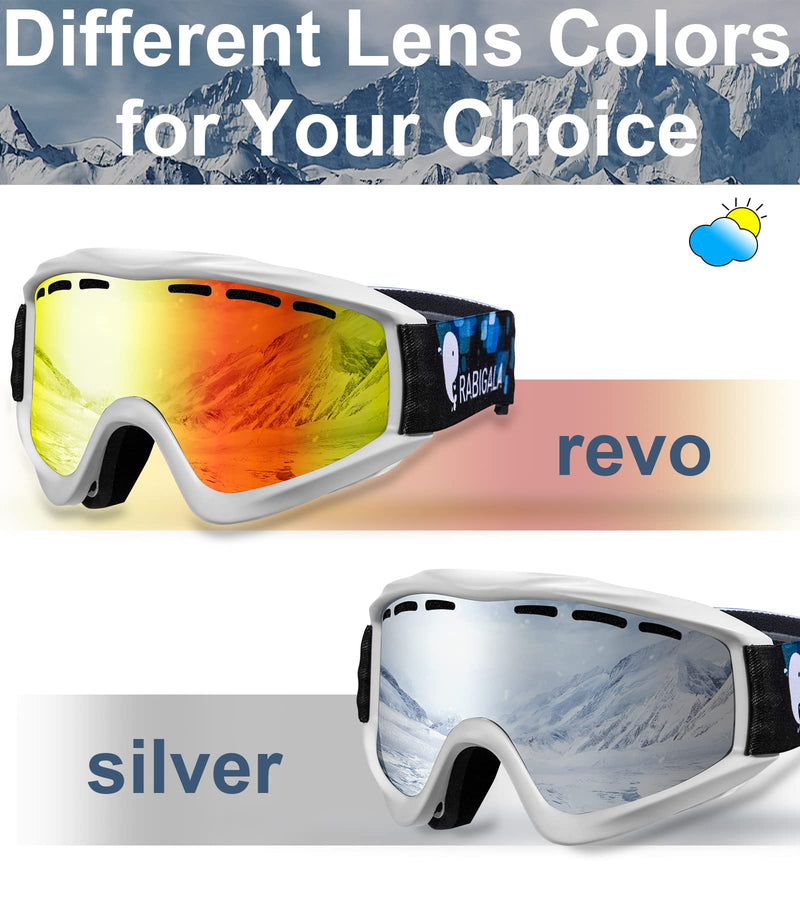[Australia - AusPower] - Snowboarding Goggles Snow Ski Goggles Double-Layer Anti-fog Skiing Goggles for Snowmobile Skating Revo 
