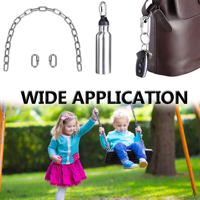 [Australia - AusPower] - Quick Link, Ekunbuy 304 Stainless Steel Heavy Duty Locking Clips Chain Connector Repair Link Buckle for Swing Outdoor Camping M3.5 6pack 