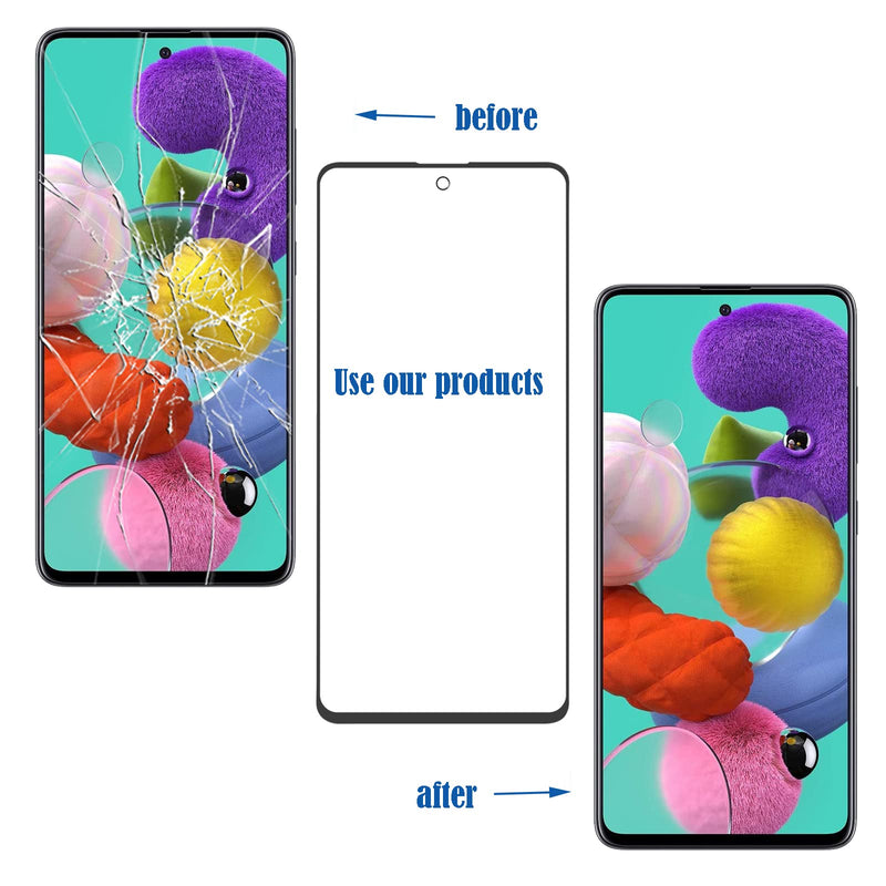 [Australia - AusPower] - OCOLOR Front Glass Compatible with Samsung Galaxy A51 5G Galaxy A516B/DS A516U A516F/DSN Galaxy A51 4G A515 Front Glass Display Touch Outer Screen Panel Repair Kit with Tools 
