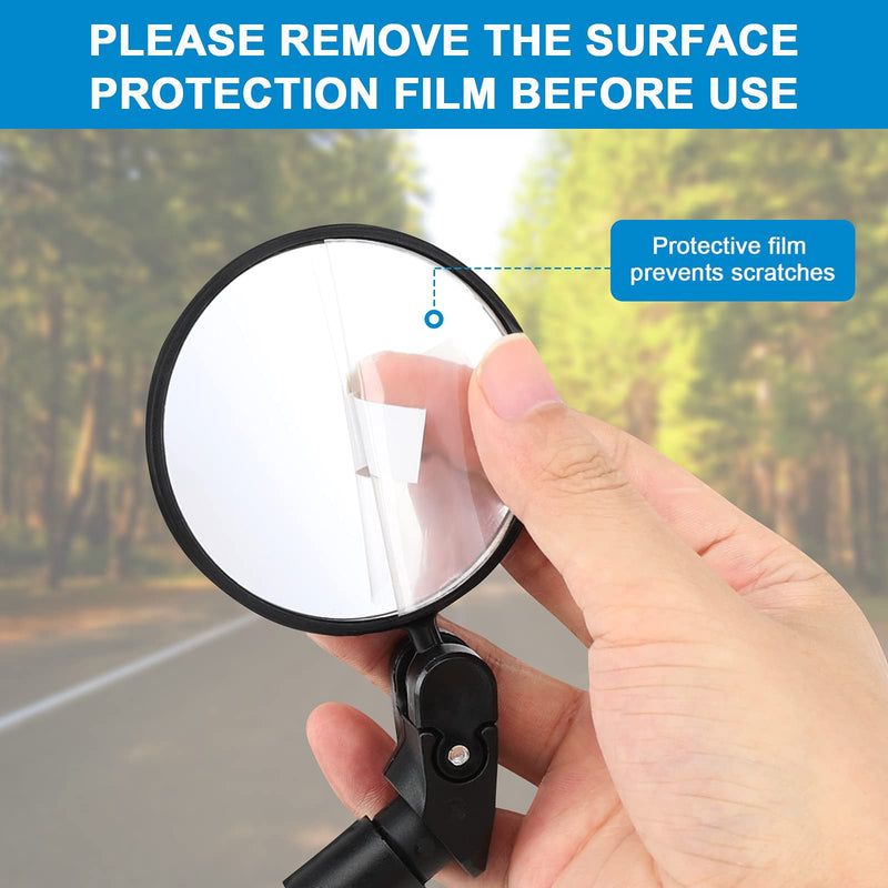 [Australia - AusPower] - Accmor 2pcs Bike Mirror, Bar End Bicycle Riding Rearview Mirrors for Handlebars, Adjustable 360˚Rotatable Convex Mirror for Mountain Road Bikes 