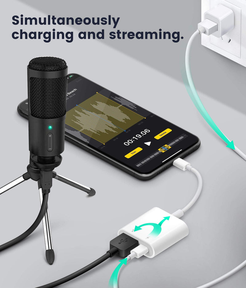 [Australia - AusPower] - USB Adapter for iPhone/iPad,Fubiaofei LᎥghtnᎥng to USB Female OTG Adpater,USB3 to iPad Adapter with Charging Port,Supports FlashDrives,MIDI,SD Card Reader and Mouse,Plug&Play 