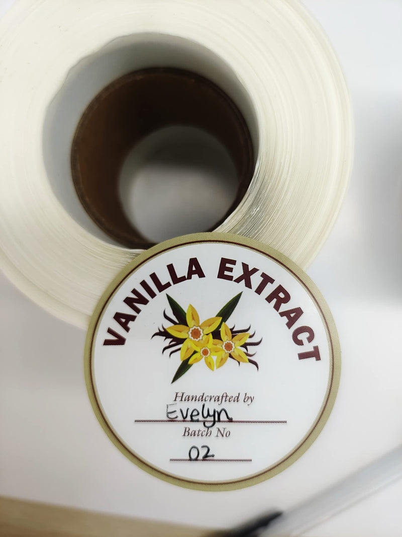 [Australia - AusPower] - SMARSTICKER 2 inch Vanilla Extract Labels Round Circle Gloss White Labels Homemade Vanilla Stickers for Handcrafted Vanilla Bottles,Kitchen Pantry,Jar,Organization 250pcs 