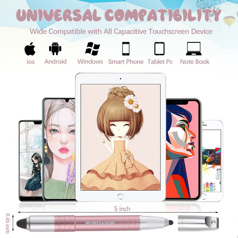 [Australia - AusPower] - Stylus Pen for ipad, Easy Grip Kids Stylus Pens for iPhone IPad Air Capacitive Touch Screen Stylus for Kid Student Drawing Writing, Stylist Pen for Chromebook Android Fire Edition Tablet - Rose Gold 