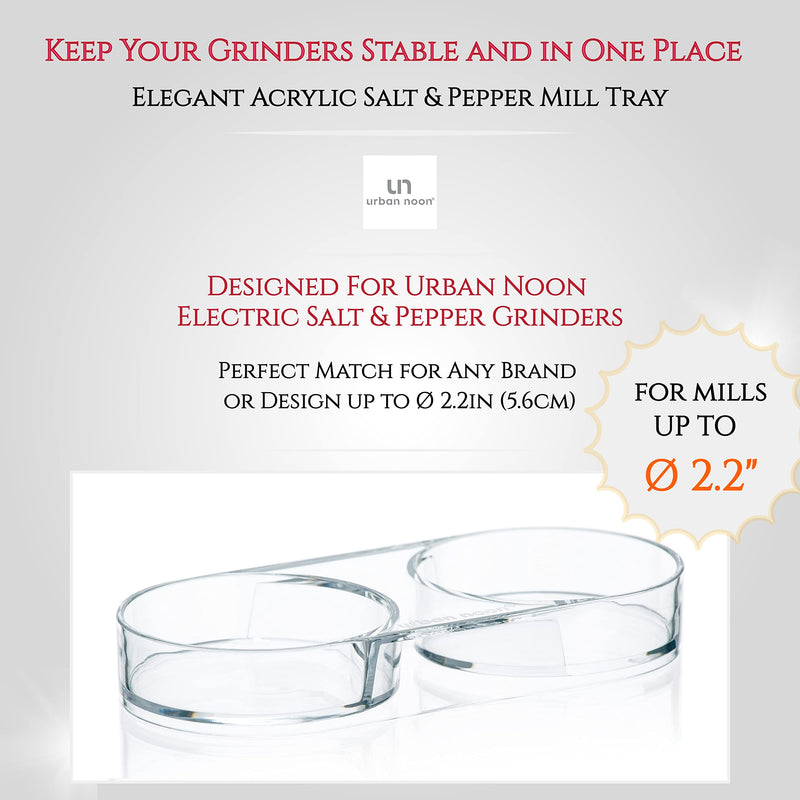 [Australia - AusPower] - Salt and Pepper Mill Tray - Acrylic Transparent Mill Rest by urban noon - Grinders up to 2.2 inches in diameter Tray 22 