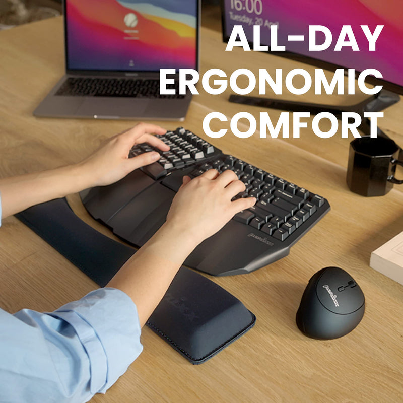 [Australia - AusPower] - Perixx PERIPRO-512 Ergonomic Keyboard Wrist Rest - Gel Cushion Support - Compatible with Various Ergo Keyboard - Dimension 17.32x3.94x1.30 inches - Black Wrist Rest L 
