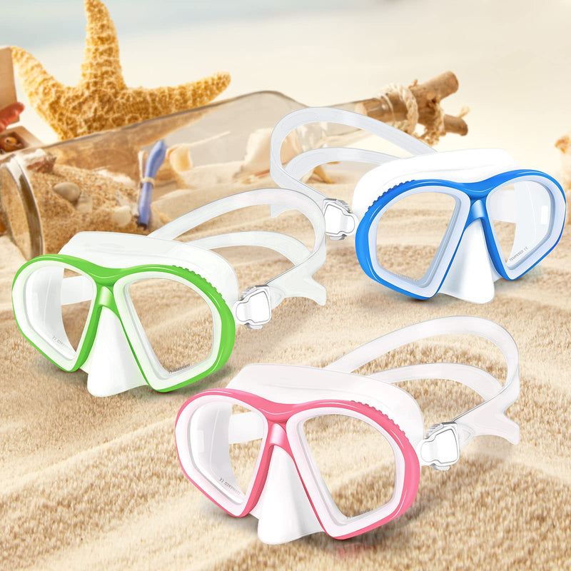 [Australia - AusPower] - Supertrip Kids Snorkel Mask-Scuba Diving Goggles Anti-Leak Snorkeling Freediving Mask Easybreath Tempered Glass Professional Swimming Gear for Youth Boys and Girls White blue 