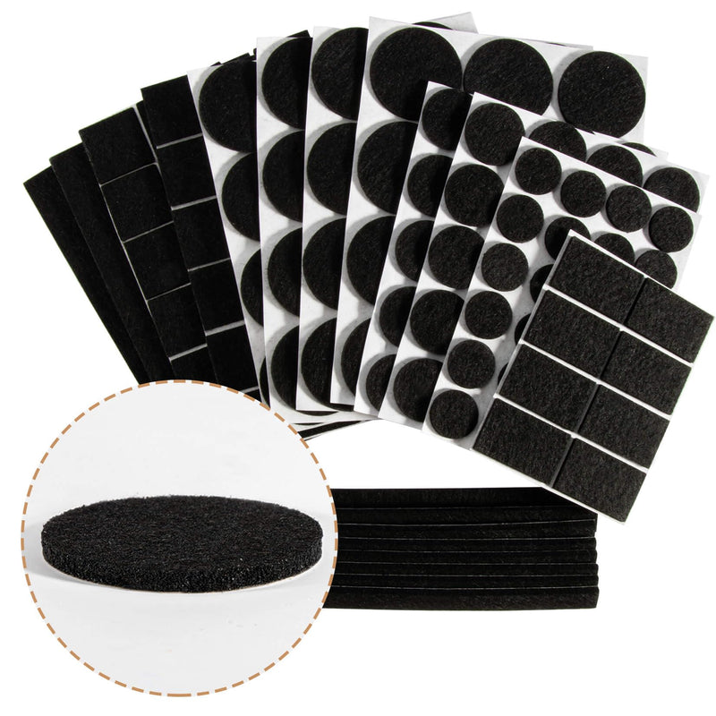 [Australia - AusPower] - MAQIHAN Chair Leg Floor Protectors - Felt Furniture Pads Hardwood Floor Protectors Small Black Felt Pads Furniture Chair Protectors Furniture Feet Pads Table Leg Pads 182PCS Seven Sizes Square 
