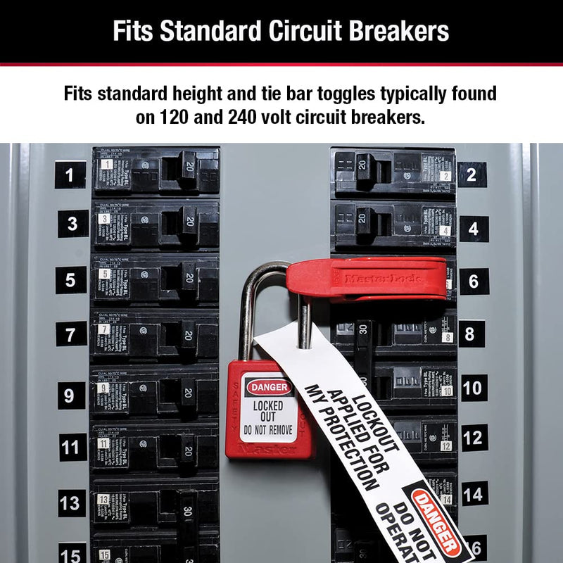 [Australia - AusPower] - Master Lock Circuit Breaker Lockout, Lockout Tagout Breaker Lock, Breaker Box Lock for Standard Single and Double Toggles, 493B Single & Double Toggles 