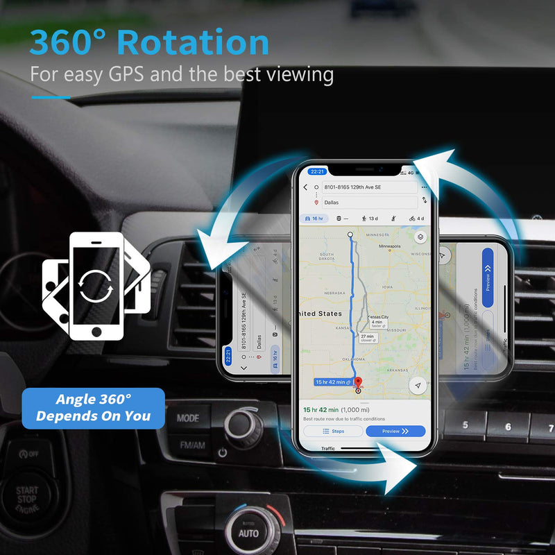 [Australia - AusPower] - Magnetic Phone Car Mount, WixGear [2 Pack] Air Vent Car Phone Mount Holder, Phone Holder for Car with Twist-Lock base, Compatible with Apple iPhone 13 Pro Max, 12 Pro, Samsung Galaxy S21, S20 and More 