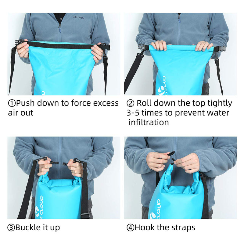 [Australia - AusPower] - ROCK CLOUD Dry Bag Waterproof 5L 10L 20L 30L 40L Dry Sack for Kayaking Rafting Boating Beach Surfing Swimming Canoe Camping Hiking Fishing Ski Black 