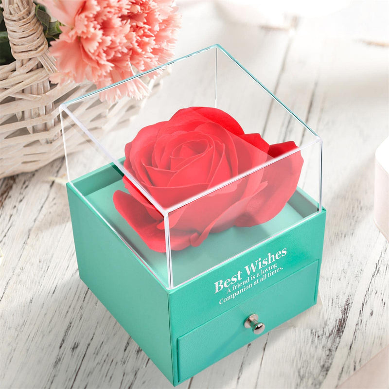 [Australia - AusPower] - Gifts for Mom Women Mothers Day Preserved Real Rose with Heart Love You 925 Sterling Silver Necklace in 100 Languages Best Birthday Gifts for Her from Daughter Son Lead-Free Stocking Stuffers Red Gold 
