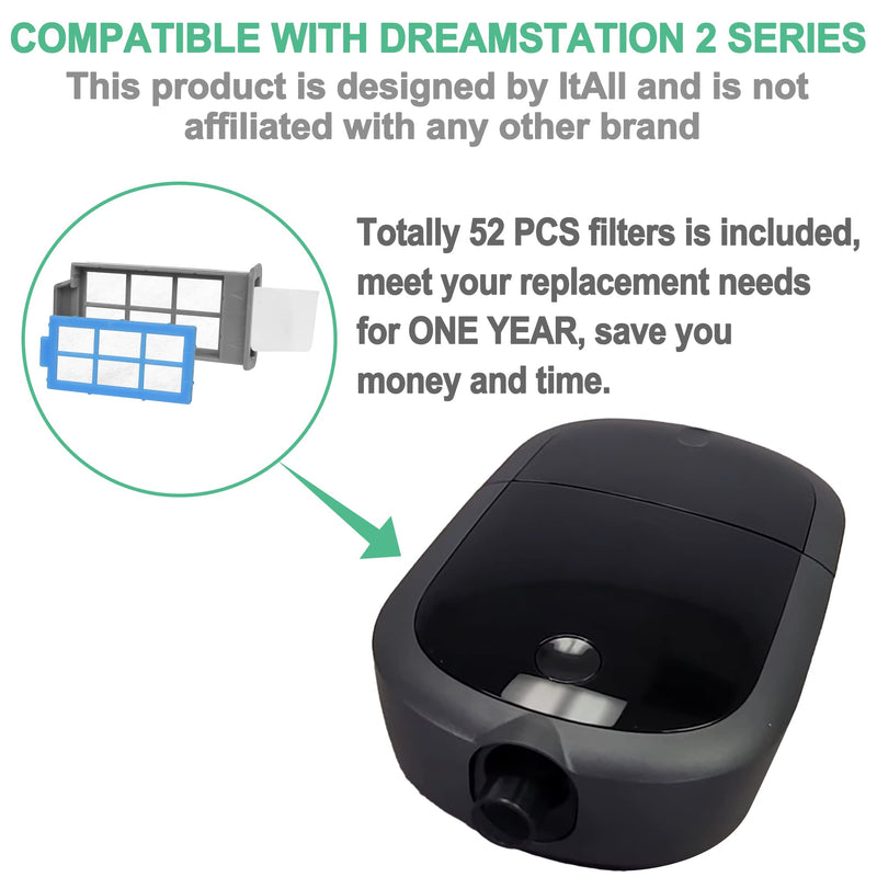 [Australia - AusPower] - 52PCS Filters for Dream 2, Filters Supplies for Station 2 Filters, 6 Reusable Filters Assembly, 20 Foam Filter and 20 Ultra Fine Filters 