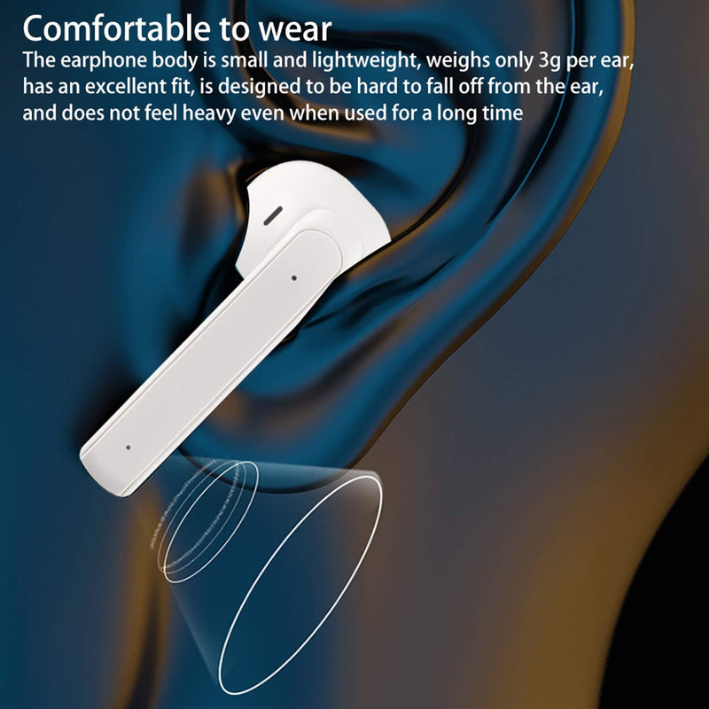 [Australia - AusPower] - Bluetooth Earbuds,Sunffice Wireless Bluetooth 5.0 Headphones in Ear Earpieces with Charging Case,Hands-Free Headsets with Mic, LED Power Display,Touch Control Earphones for iPhone and Android(White) White 