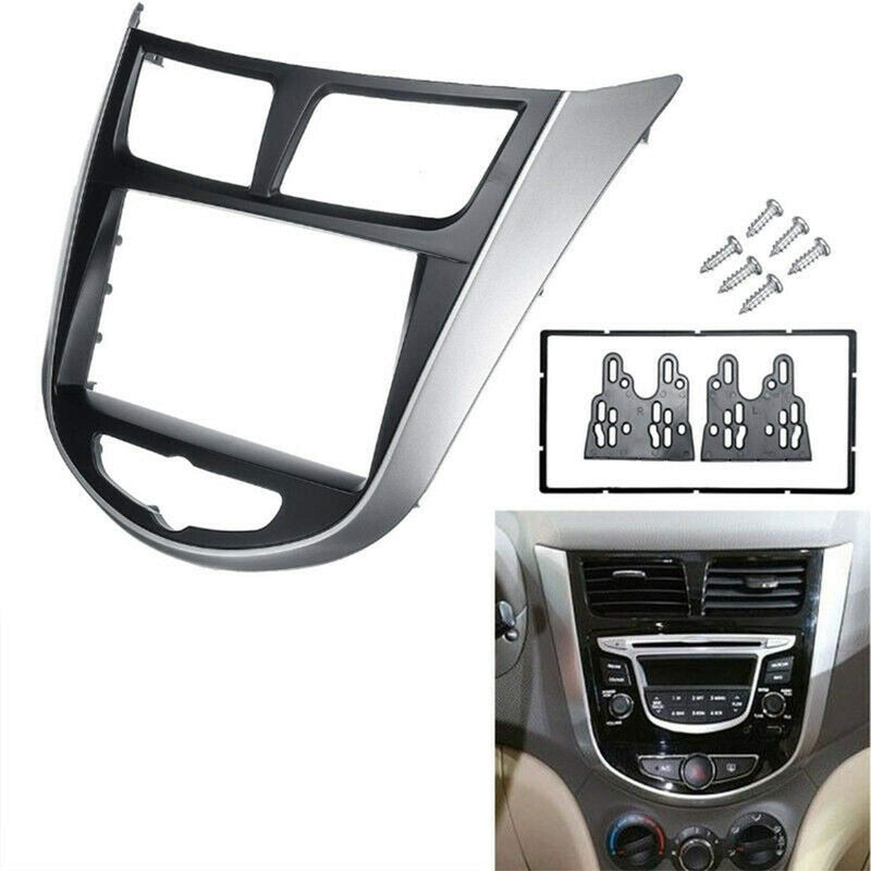 [Australia - AusPower] - Mhakrl Car Center Stereo Audio Radio DVD GPS Plate Panel Frame Fascias Replacement Fit For Hyundai i-25 Accent Solaris Verna 2010+, for DODGE Attitude 2011+ 2 Din Dash Trim Kit 