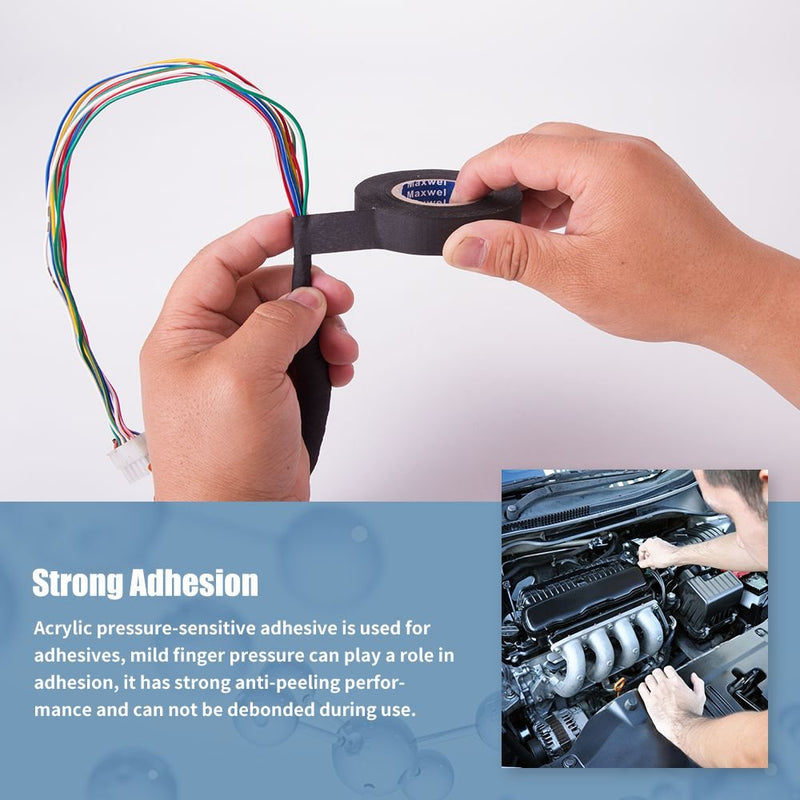 [Australia - AusPower] - Automotive Wiring Harness Cloth Tape - Maxwel VERSAF51217 Chemical Fiber Cloth High Temp Wire Harness Wrapping Tape for Auto Electrical Wrap, Protection, Insulation 19MM × 25M Pack of 1 Piece 
