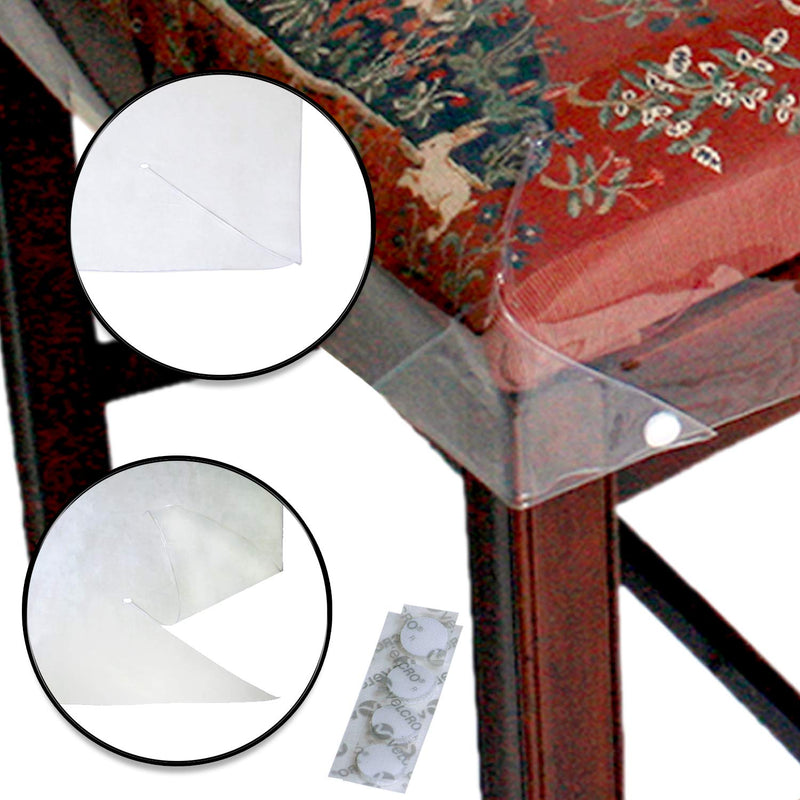 [Australia - AusPower] - LAMINET New & Improved Deluxe Heavy-Duty Waterproof Spill Resistant Removable Crystal-Clear Plastic Adjustable Patented Chair Seat Protector - Fits Chair Seats Up to 21″ x 21″ - Set of 2 