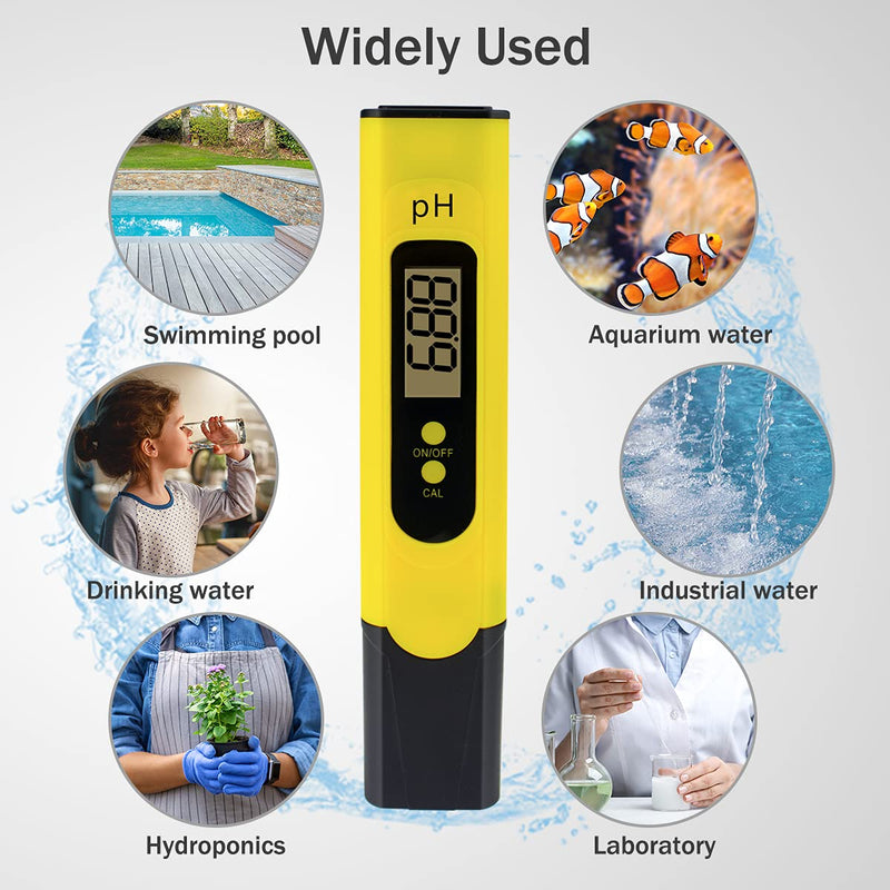 [Australia - AusPower] - PH Meter for Water Hydroponics, Pen Digital PH Tester 0.01 PH High Accuracy with 3 Standard PH Buffer Powders for Aquarium, Soil, Household Drinking and Pool 